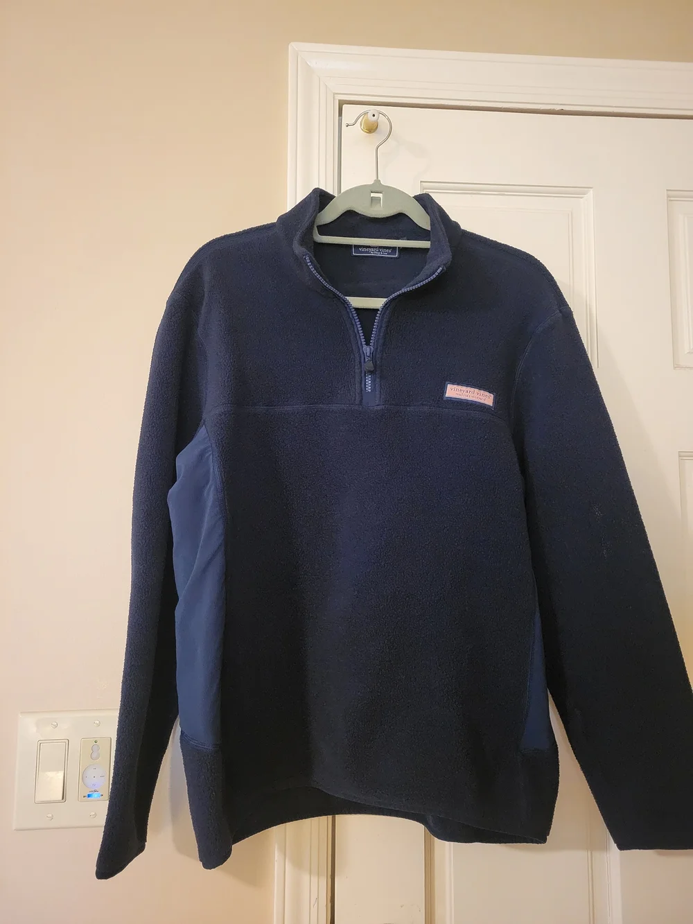 Vineyard Vines Men’s Navy Half-Zip Fleece Pullover- Like New Sz M